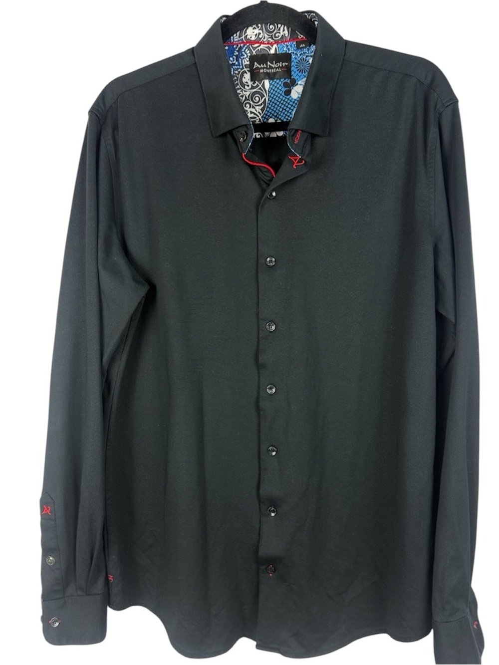 Au Noir Montreal Men's Black Long Sleeve Button Down Dress Shirt Size 4 / Large